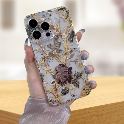 Luxury Golden Botanical Transparent Phone Case