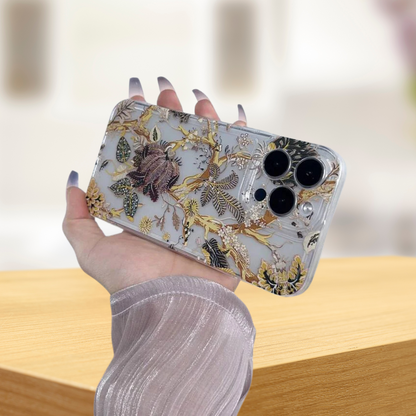 Luxury Golden Botanical Transparent Phone Case